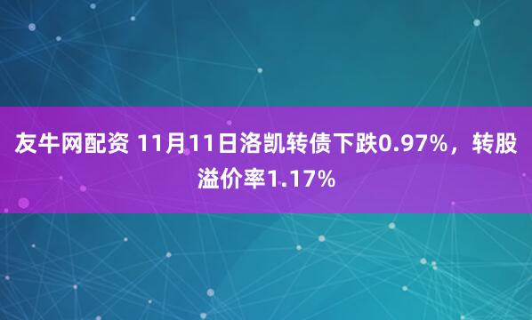 友牛网配资 11月11日洛凯转债下跌0.97%，转股溢价率1.17%